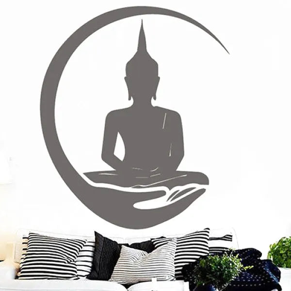 Autocollant-Bouddha-Couleur-Argent