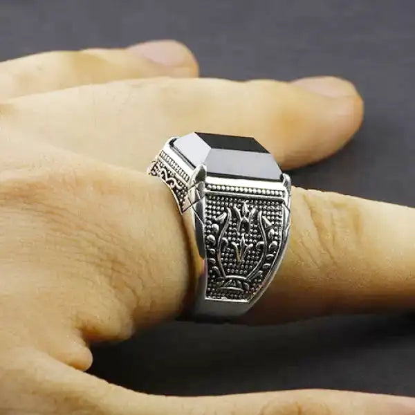 Bague-Bouddha-Pierre-Onyx-Noir