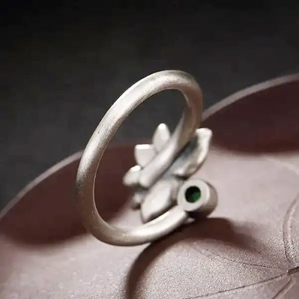 Bague-Femme-Fleur-de-Lotus-Argent