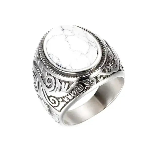 Bague-Pierre-Howlite