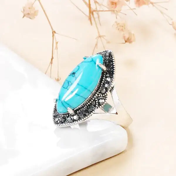 Bague-avec-Pierre-Bleu-Turquoise-Cabochon