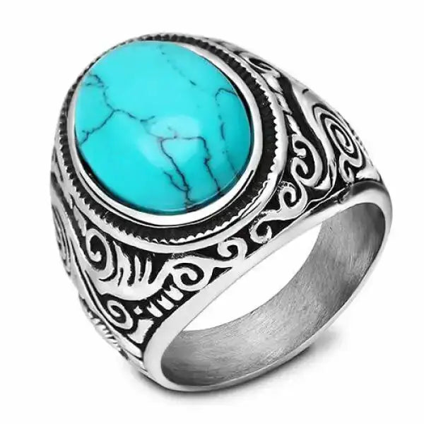 Bague-pour-Hommes-Turquoise-Bleue