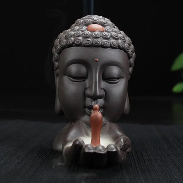 Bruleur-Encens-Bouche-Bouddha-Fumée