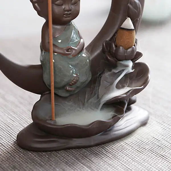 Brûleur-Encens-Bouddha-Lune