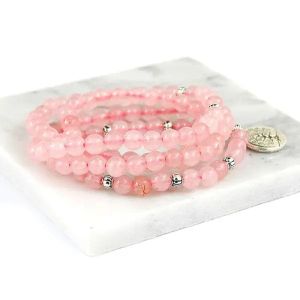 Chapelet-Bouddhiste-Quartz-Rose