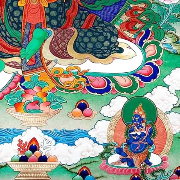 Dessin-Ancien-Thangka-Tara-Verte
