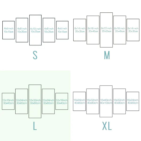 Dimensions-Tableau-5-panneaux-Bouddha