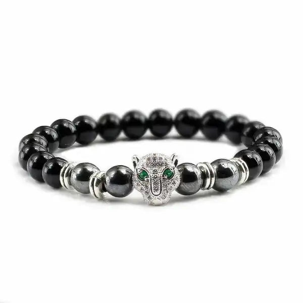Bracelet Bouddhiste avec Tête de Léopard