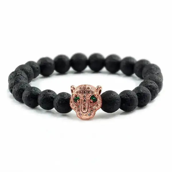 Bracelet Bouddhiste avec Tête de Léopard