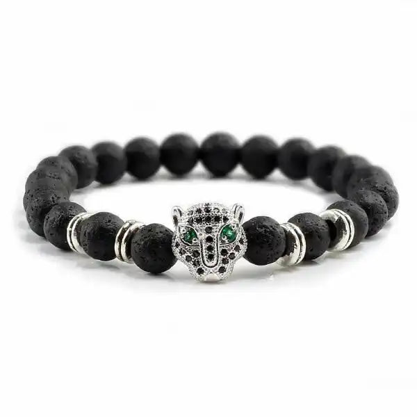 Bracelet Bouddhiste avec Tête de Léopard
