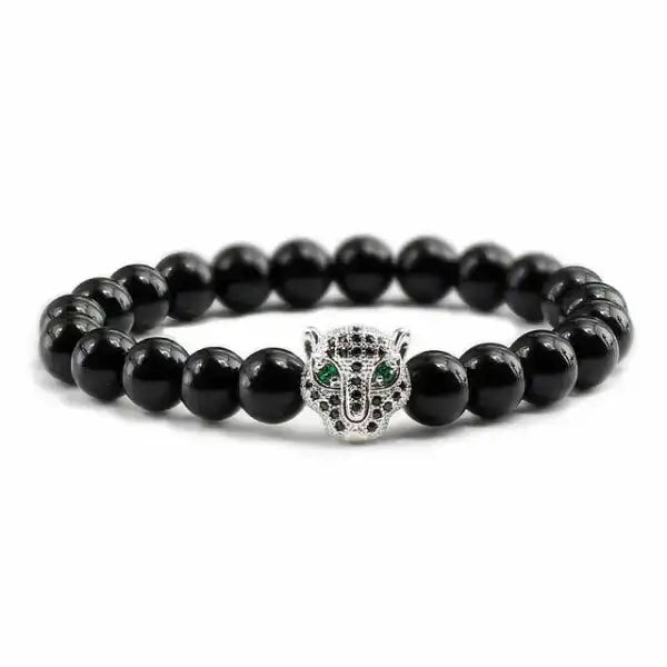 Bracelet Bouddhiste avec Tête de Léopard