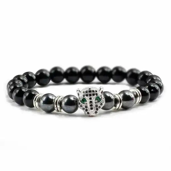 Bracelet Bouddhiste avec Tête de Léopard