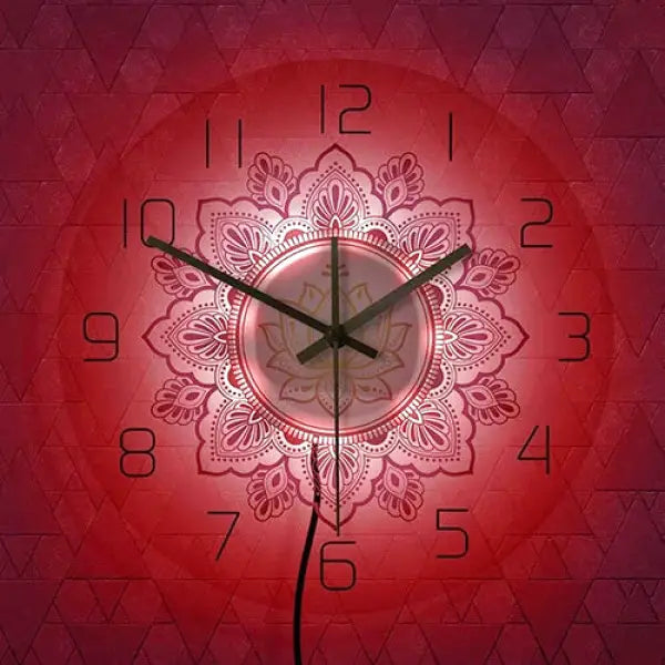 Horloge-Mandala-et-Lotus-avec-LED