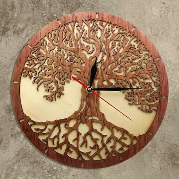 Horloge-en-Bois-Arbre-de-Vie