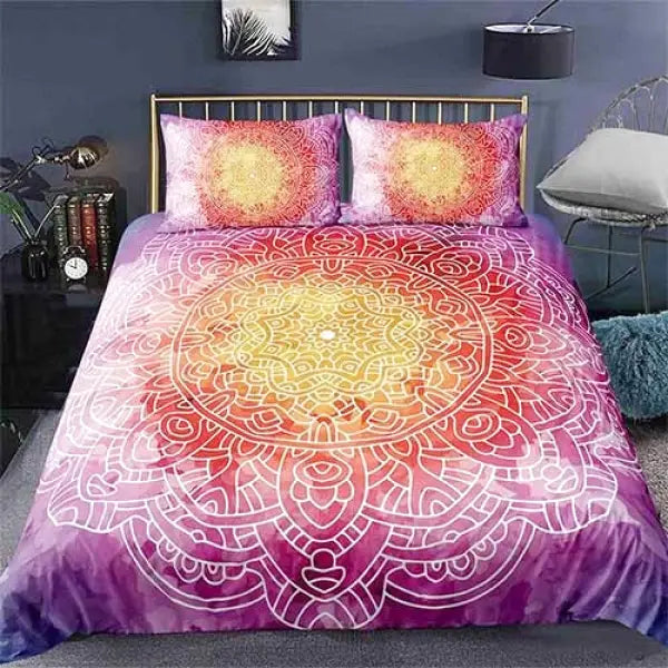 Housse-de-Couette-Mandala-Jaune-et-Rose