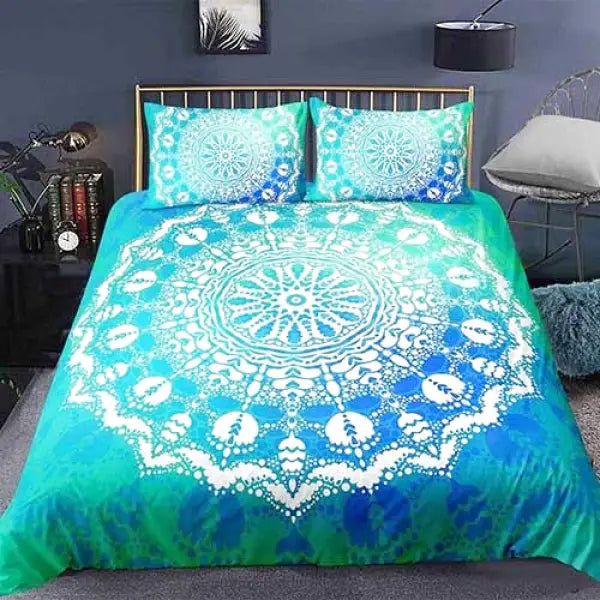 Housse-de-Couette-Motif-Mandala-Bleu