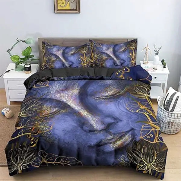 Housse-de-Couette-avec-Bouddha-et-Lotus
