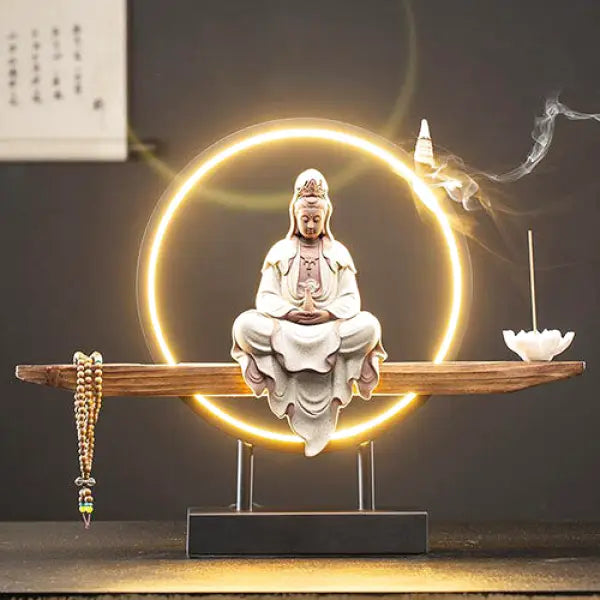 Lampe-Bouddha-Assis-Méditation