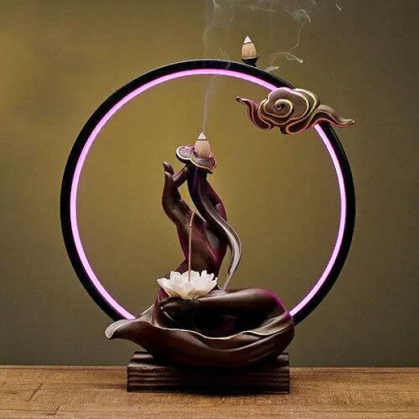 Lampe-Encens-Lumière-Rose