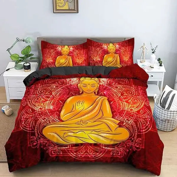 Parure-de-Lit-avec-Bouddha-et-Mandala
