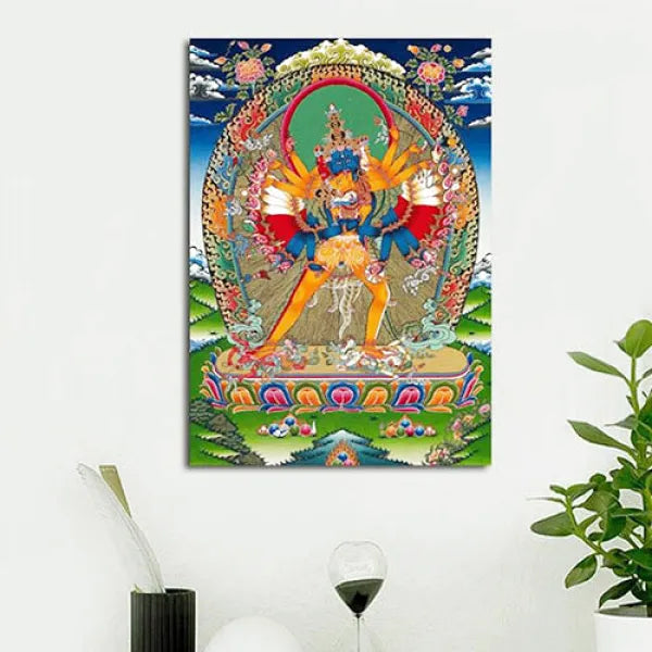 Peinture-Ancienne-Thangka-Divinité-Yidam