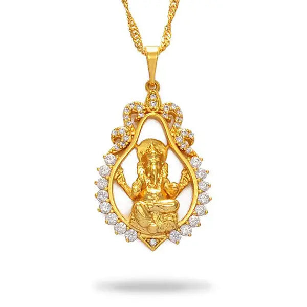 Pendentif et chaîne dieu éléphant hindou Ganesha en argent sterling 925 Pendentif et chaîne dieu éléphant hindou Ganesha en argent sterling 925