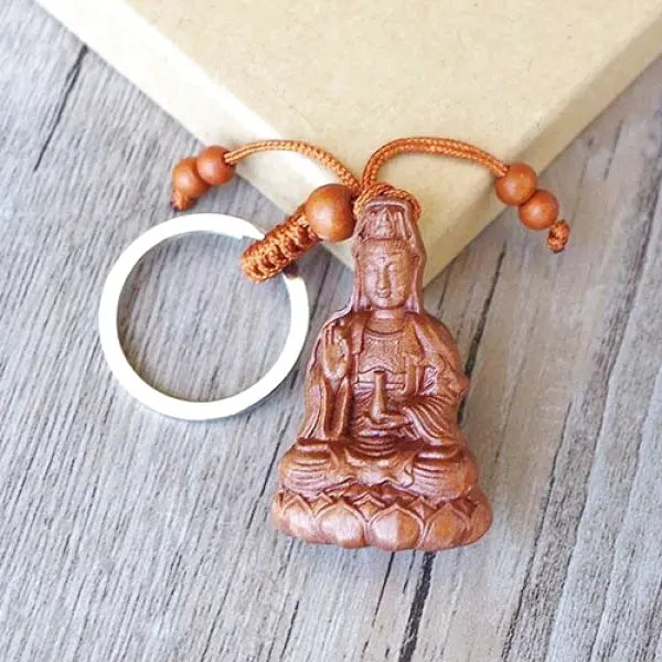 Porte-Clé-en-Bois-Divinité-Bouddhiste
