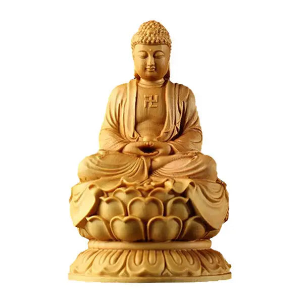Statue-Bouddha-Bois-Ancien