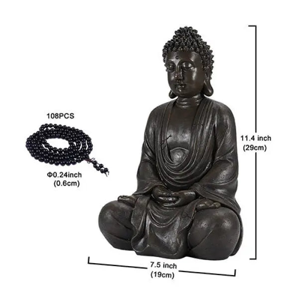 Statue-Bouddha-avec-Perles