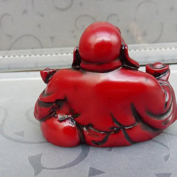 Statue-Résine-Bouddha-Rieur-rouge