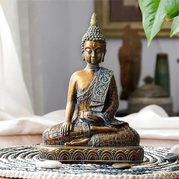 Statue-bouddha-assis-résine