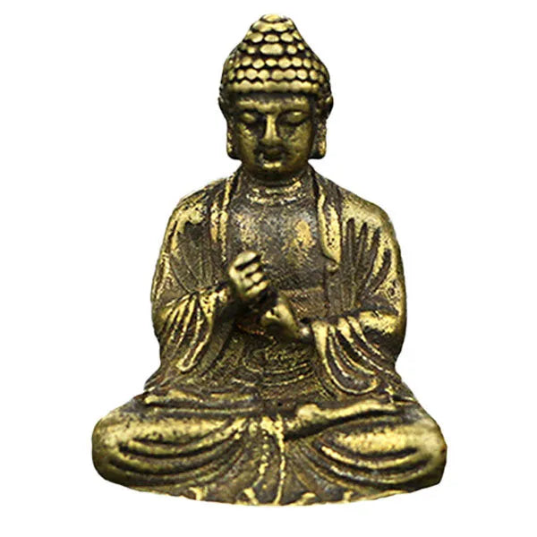 Statuette-Bouddha-Assis-Laiton