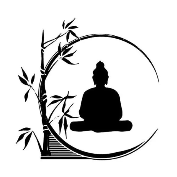 Sticker-Bouddha-Assis-Méditation