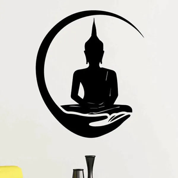 Sticker-Mural-Bouddha-Assis-Main