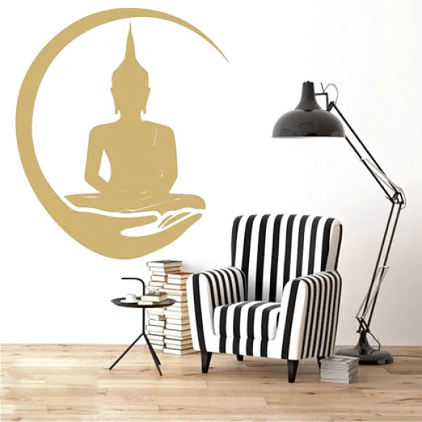 Stickers-Mural-Bouddha-Or