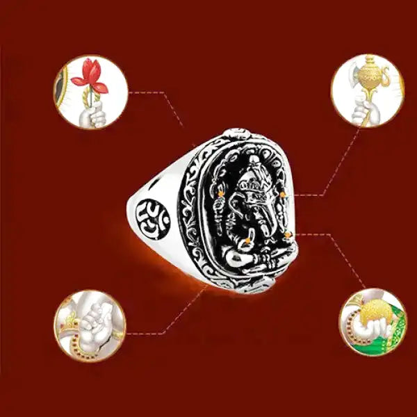 Symboles-Bouddhistes-Bague-Ganesh