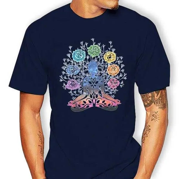 T-Shirt-Bouddha-Bleu-Yoga