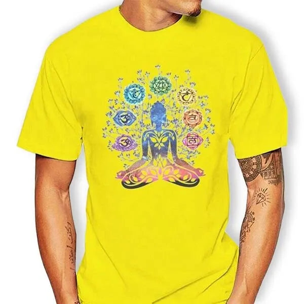 T-Shirt-Bouddha-Jaune-Yoga