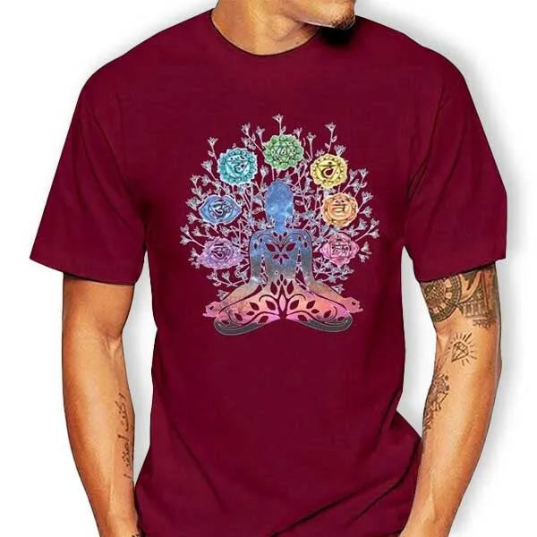 T-Shirt-Bouddha-Rouge-Yoga