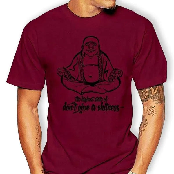 T-shirt-Rouge-Bouddha-rieur