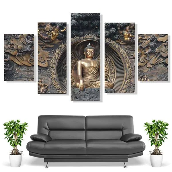 Tableau-Bouddha-5-parties