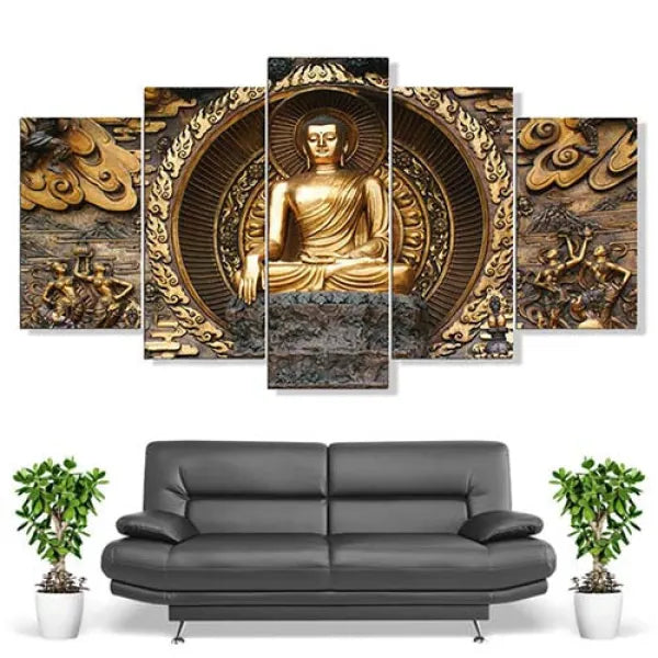 Tableau-Bouddha-5-Pièces