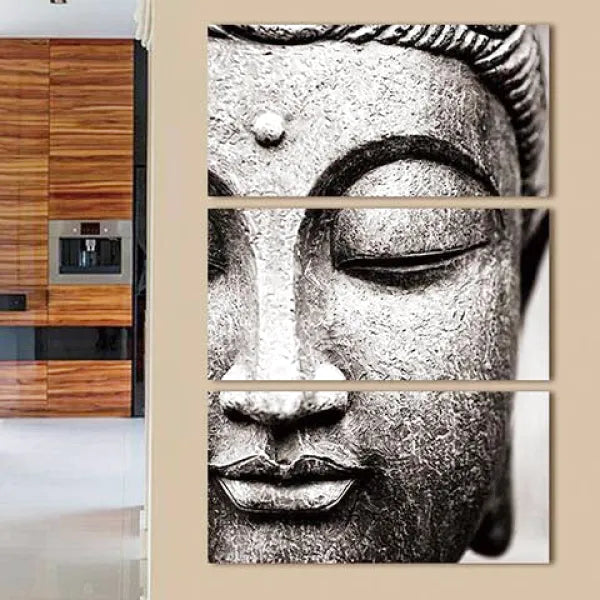 Tableau-Bouddha-zen-en-3-parties
