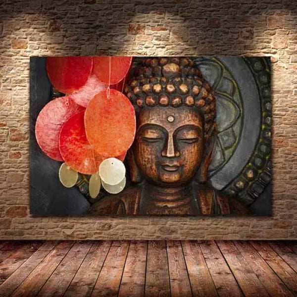 Tableau-avec-Bouddha-en-Bois