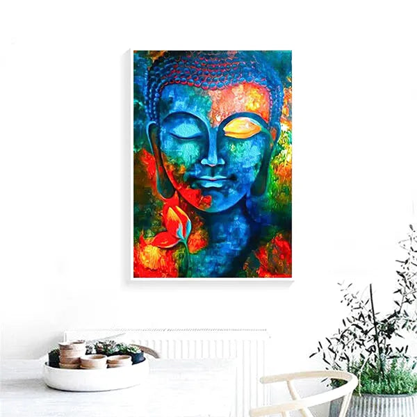 Tableau-visage-bouddha-colore