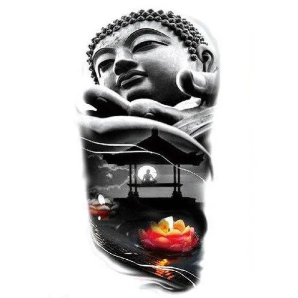 Tatouage-Bouddha-Fleur-Bougie