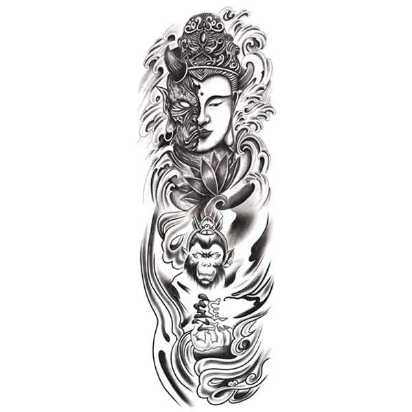 Tatouage-Bouddha-Singe-Oni-Bras
