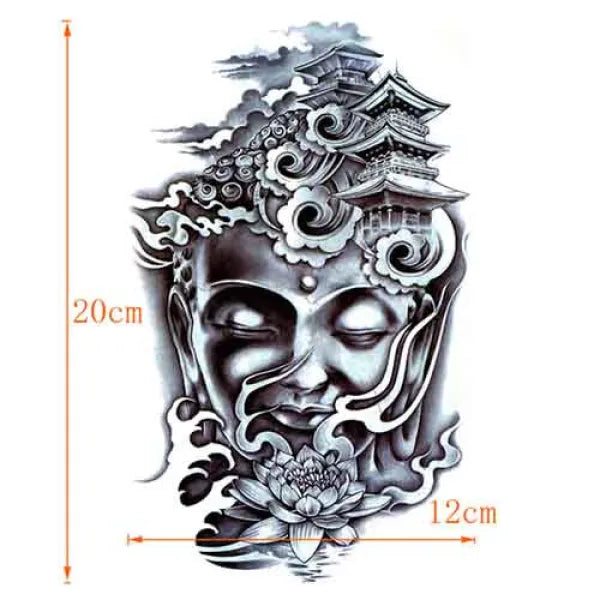 Tatouage-Bouddha-Temple-Fleur-Lotus