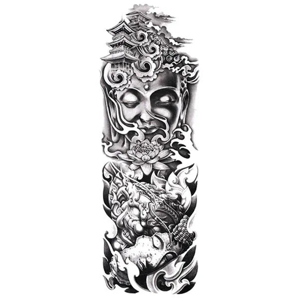 Tatouage-Bras-Bouddha-Lotus-Zen