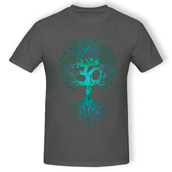 Tee-Shirt-Gris-Fonce-Arbre-de-Vie-et-AUM-Homme
